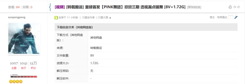 漏点 [PINK舞团]欣欣三期 透视漏点骚舞【8V+1.72G】
