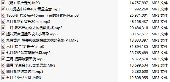 ASMR [中文音声][十二部合一]希丝奈舰长福利合集[MP3版]【1+242m】