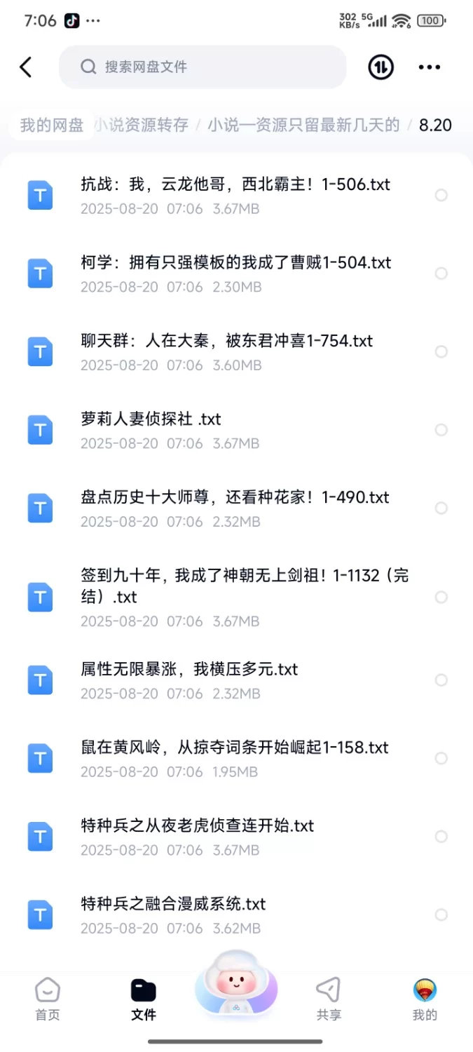 合集 飞卢刺猬猫菠萝包起点次元姬等网站小说合集8.20分享 【+75m】