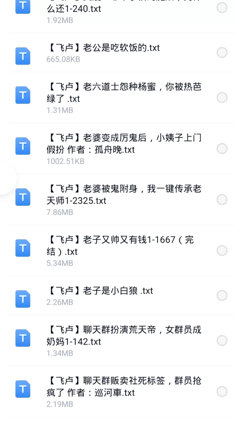 合集 8月2日200本飞卢小说合集【+200M】