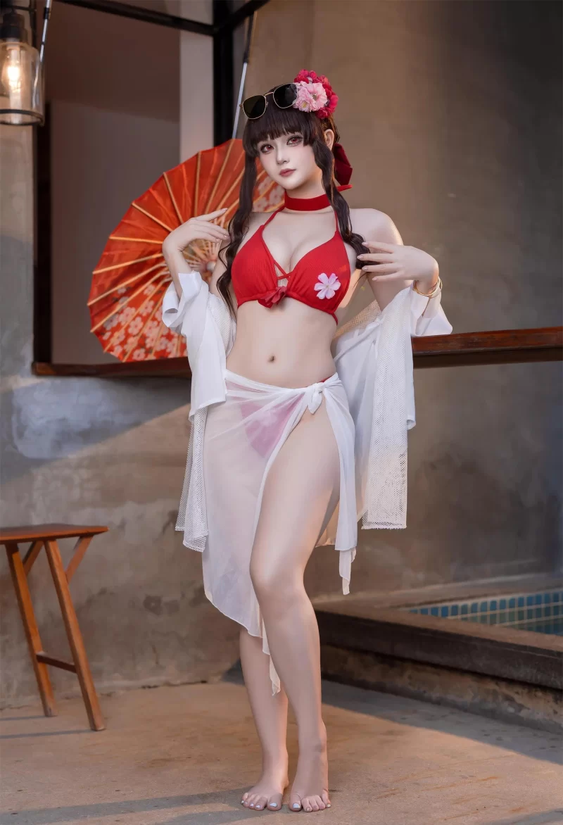46寫真 & Cosplay 前羽rr - ロザンナ NIKKE 水着ver【p90+90m】
