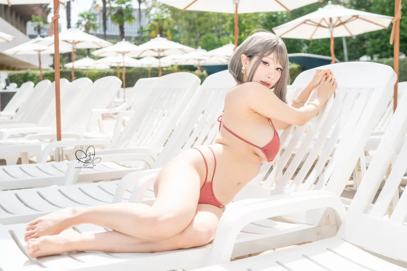 日韩coser HaneAme雨波新作 Original_Tangerine Heat swimsuit_橘爆夏日！泳裝 [【55P+2234M】