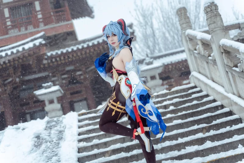 国产coser 虎森森 NO.046 原神 甘雨 雪景[42P 298.2M]【42P+298M】