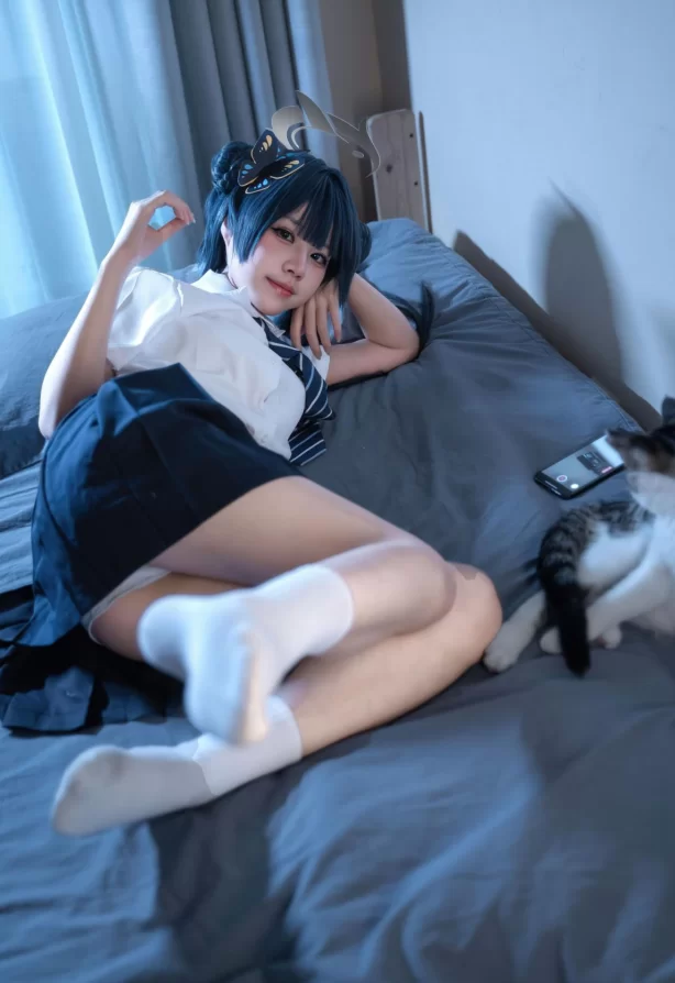 Cosplay 清水凪_碧蓝 龙华妃咲 JK [52P]【52P+600m】