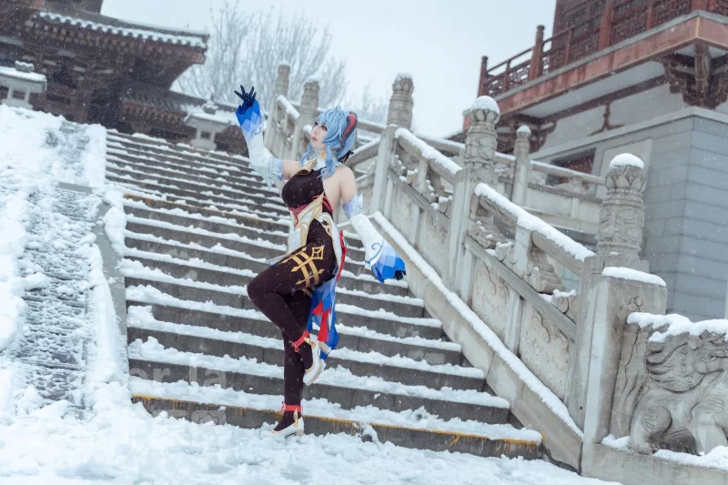 国产coser 虎森森 NO.046 原神 甘雨 雪景[42P 298.2M]【42P+298M】