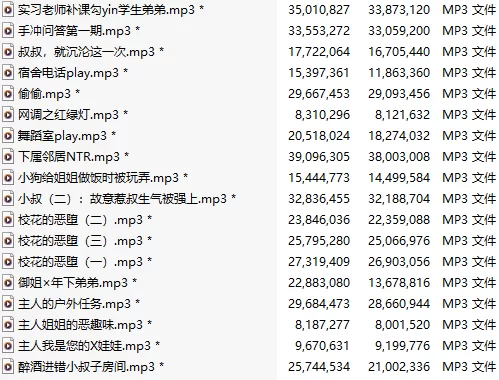 ASMR 南晚姐姐音声大合集[MP3版][建议收藏]【1+1.21G】