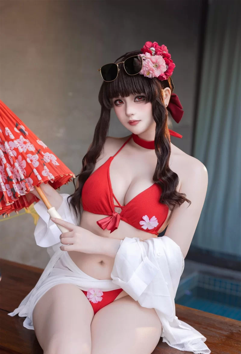 46寫真 & Cosplay 前羽rr - ロザンナ NIKKE 水着ver【p90+90m】