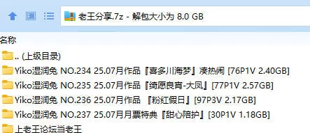 福利姬 咬一口兔娘/Yiko湿润兔 25年7月月票特典合集4套【300P6V+8G】