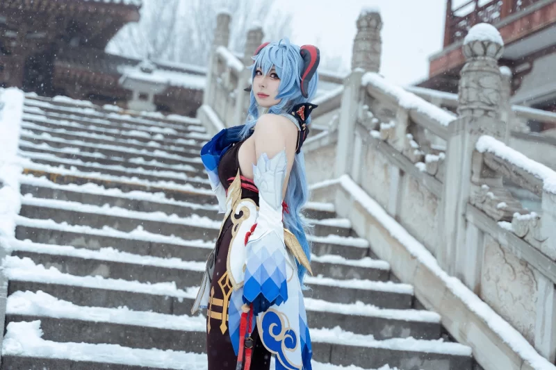 国产coser 虎森森 NO.046 原神 甘雨 雪景[42P 298.2M]【42P+298M】