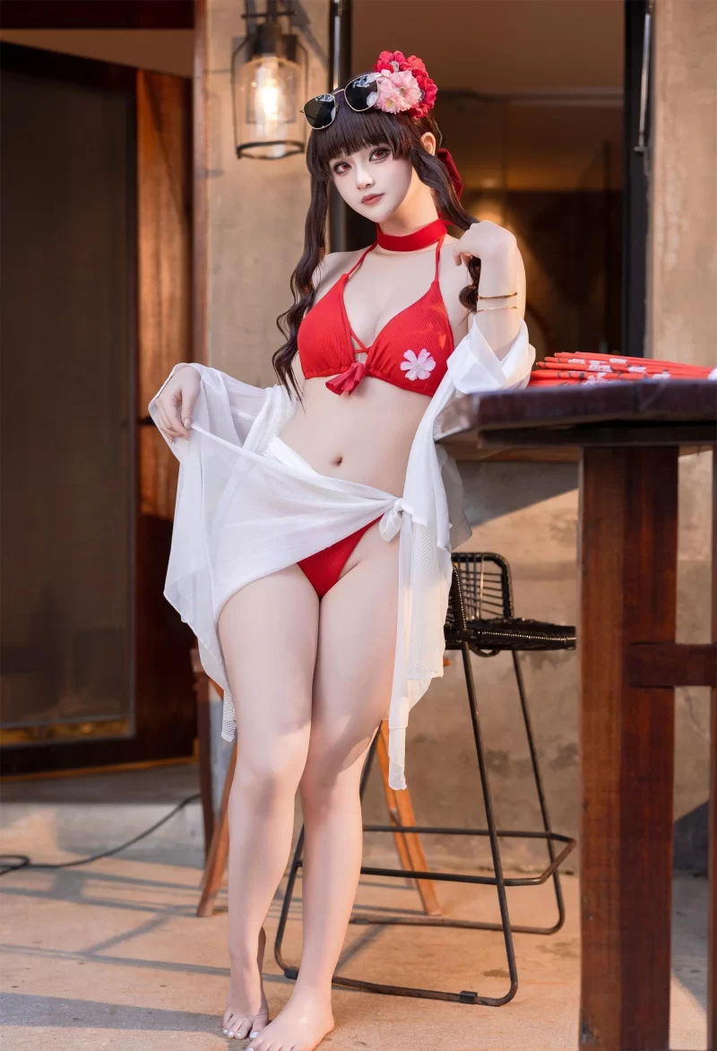 46寫真 & Cosplay 前羽rr - ロザンナ NIKKE 水着ver【p90+90m】