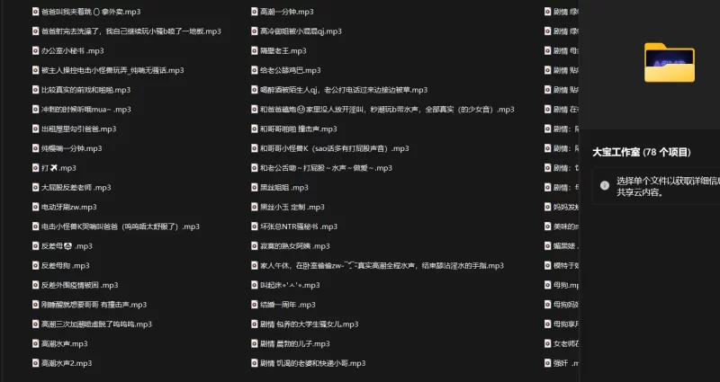 合集类 推特二十万粉丝的女喘 大宝 自己收集收藏的大合集78部【78A+1.6g】