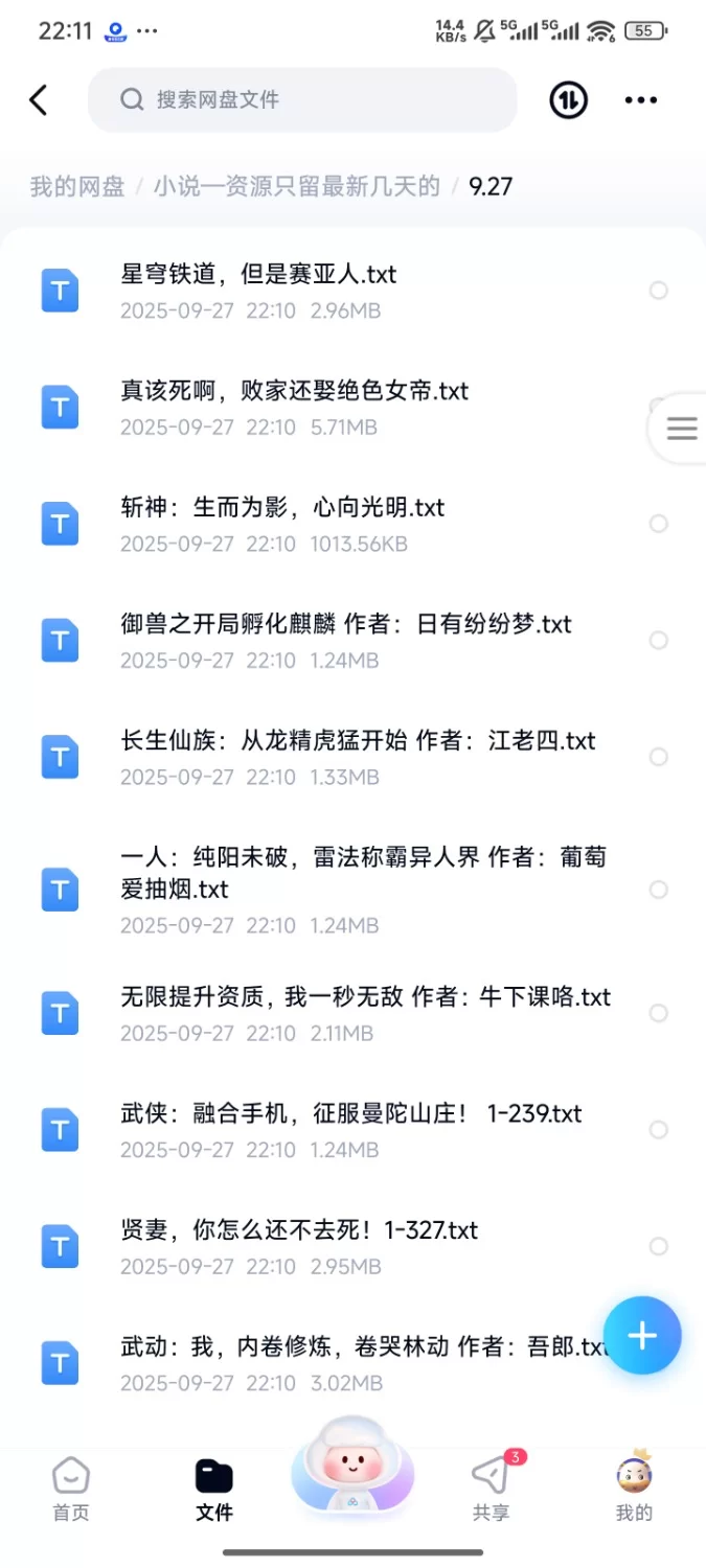 合集 飞卢刺猬猫菠萝包起点次元姬等网站小说合集9.27分享【+270m】