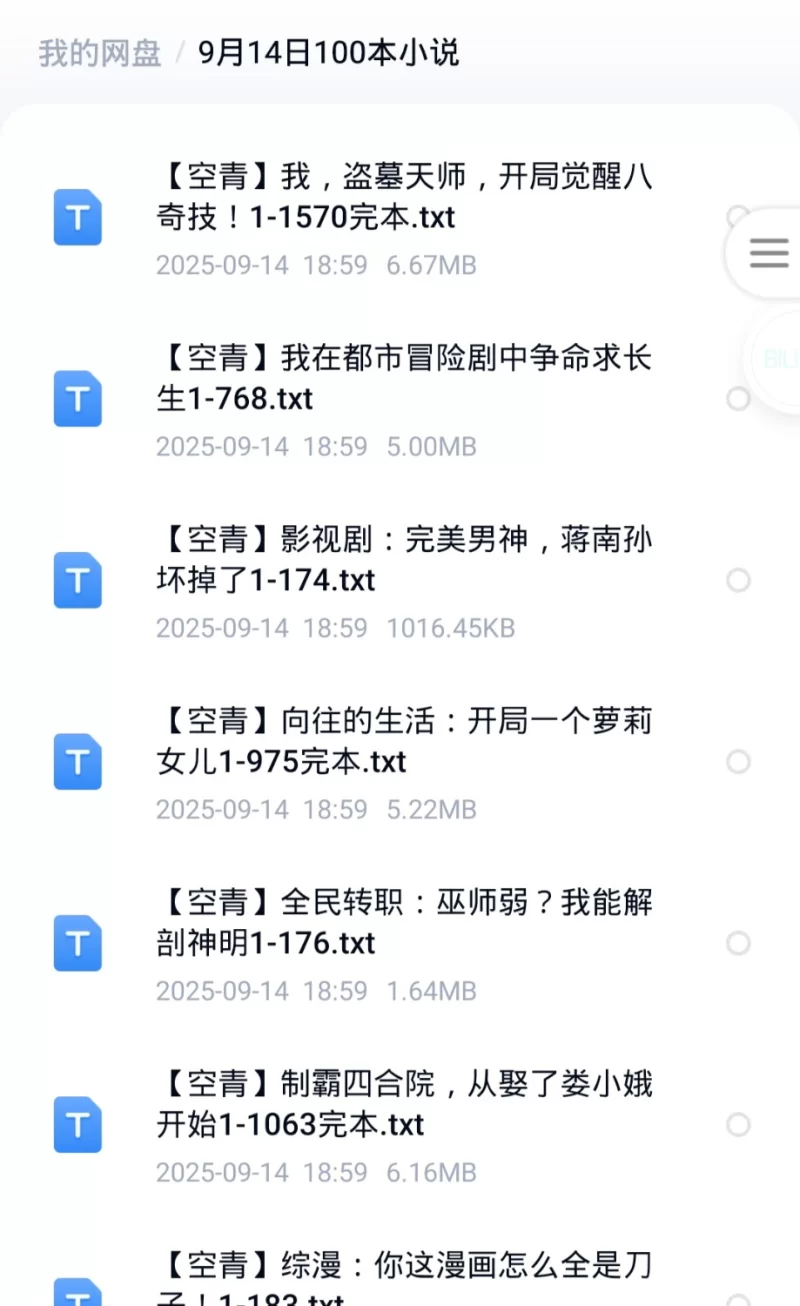 合集 100本小说飞卢 起点 刺猬猫 菠萝包 小说合集【+400M】