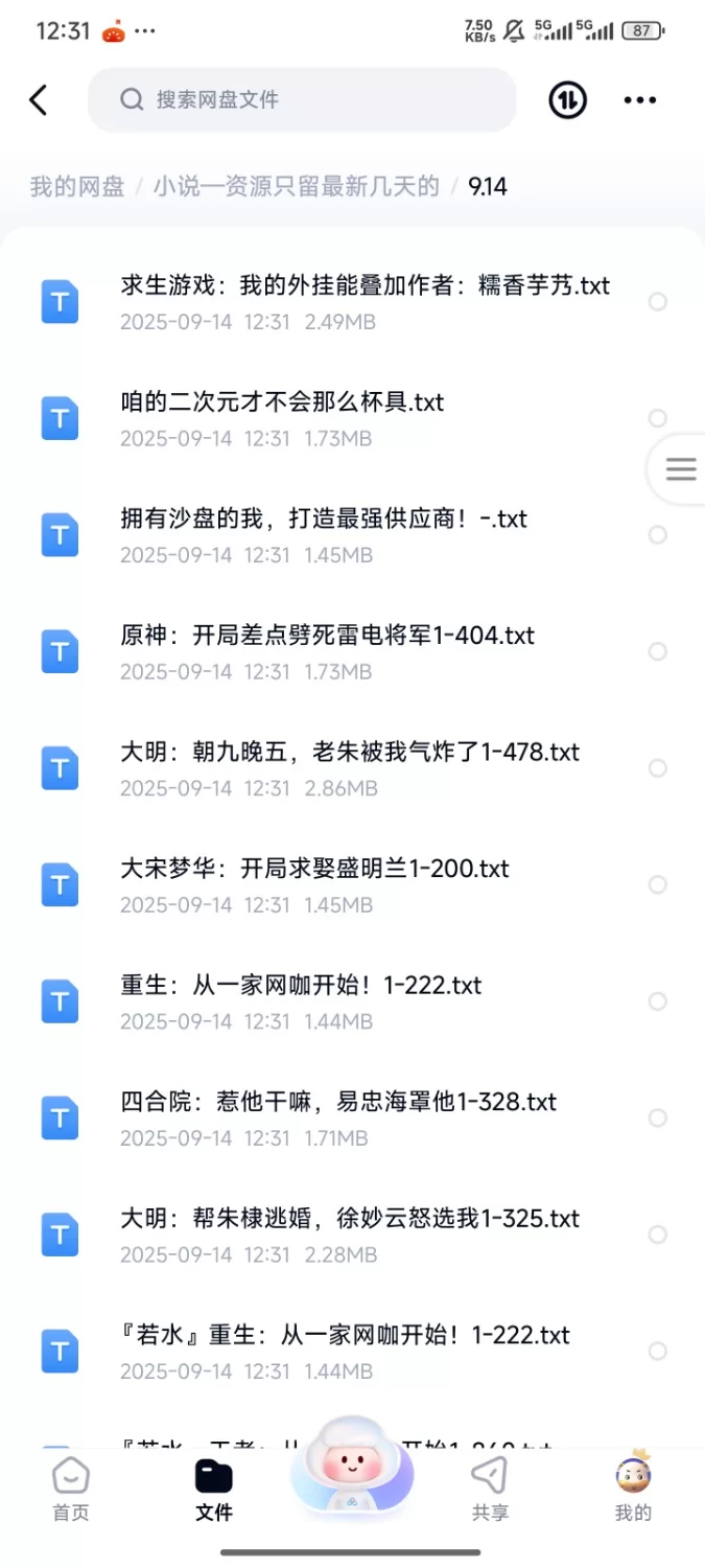 合集 飞卢刺猬猫菠萝包起点次元姬等网站小说合集9.14分享【+205m】