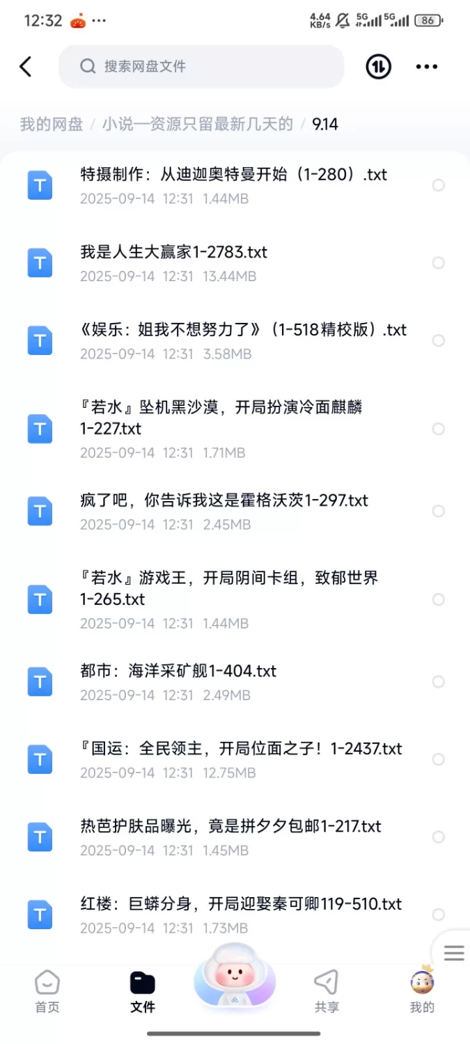 合集 飞卢刺猬猫菠萝包起点次元姬等网站小说合集9.14分享【+205m】