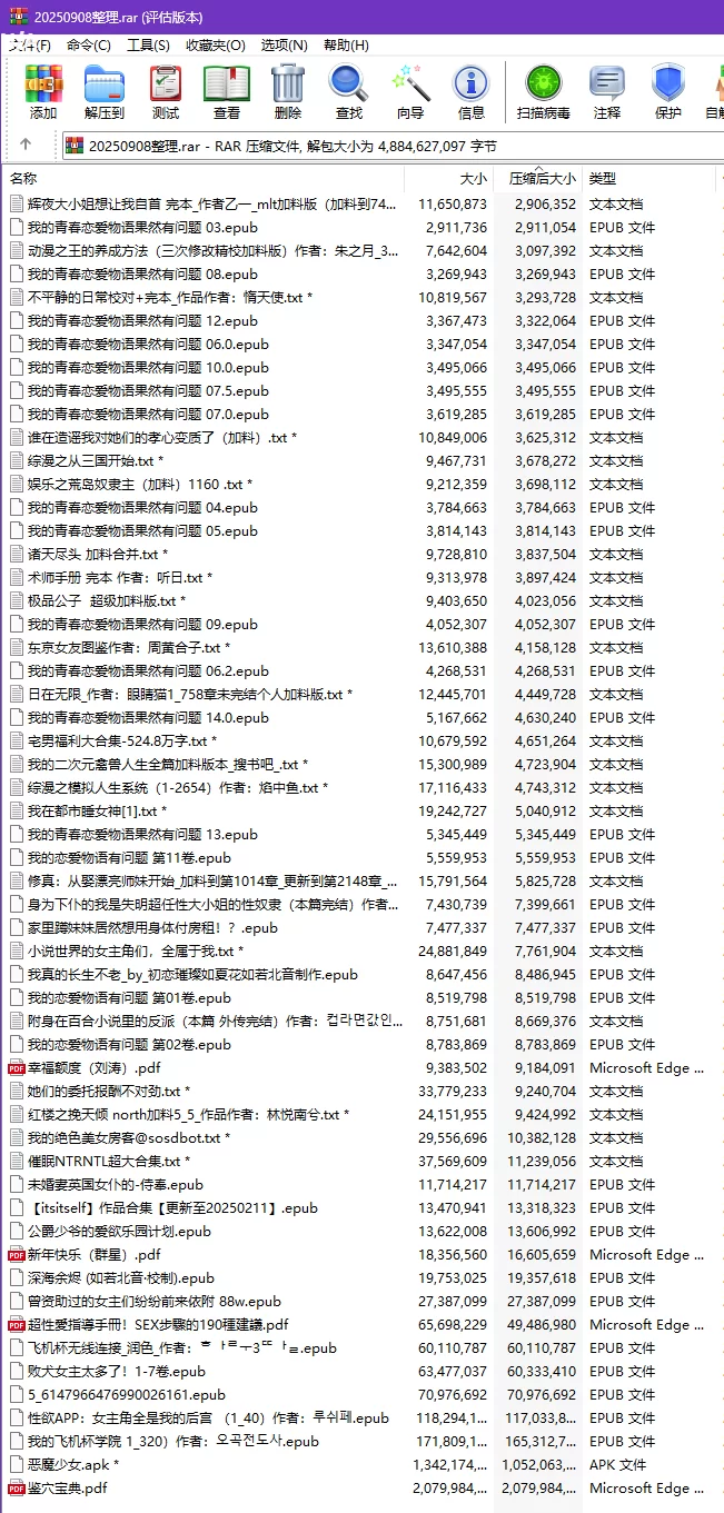 合集 183篇小说自行打包【+3.8GB】
