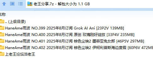 福利姬 HaneAme雨波 2025年8月订阅 4套【162p17v+1.11G】