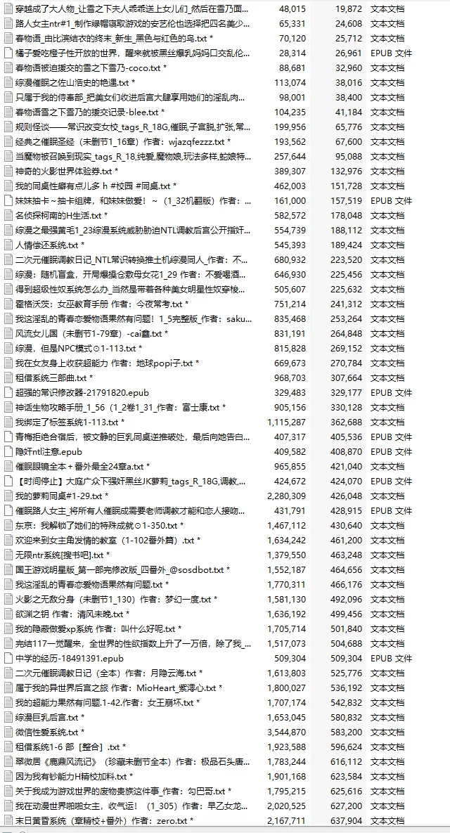 合集 183篇小说自行打包【+3.8GB】