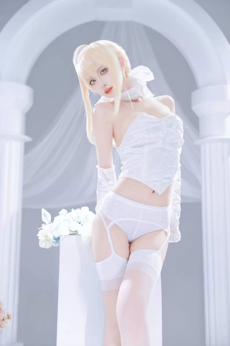国产coser Shika小鹿鹿 - FGO Saber花嫁【22P+285M】