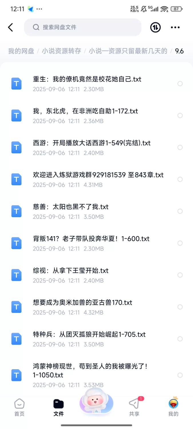 合集 飞卢刺猬猫菠萝包起点次元姬等网站小说合集9.6分享【+82m】
