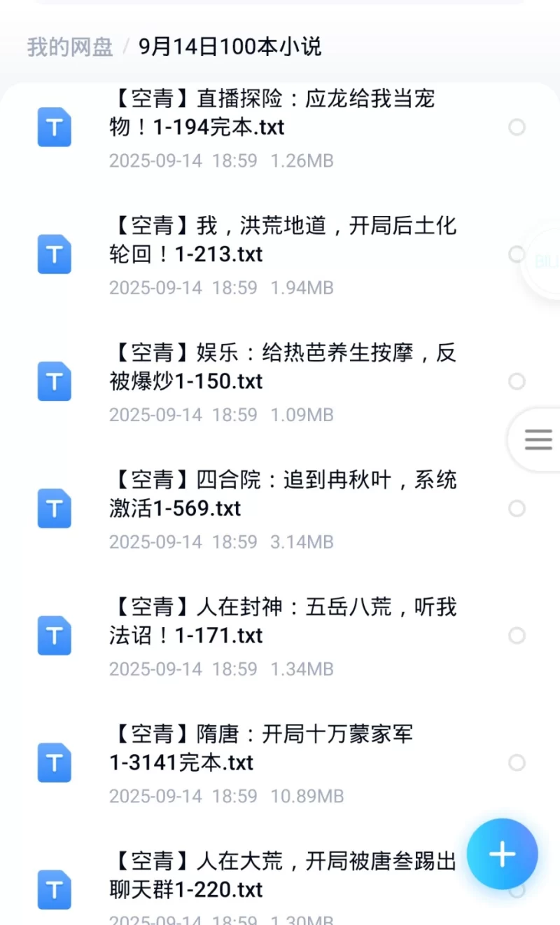 合集 100本小说飞卢 起点 刺猬猫 菠萝包 小说合集【+400M】