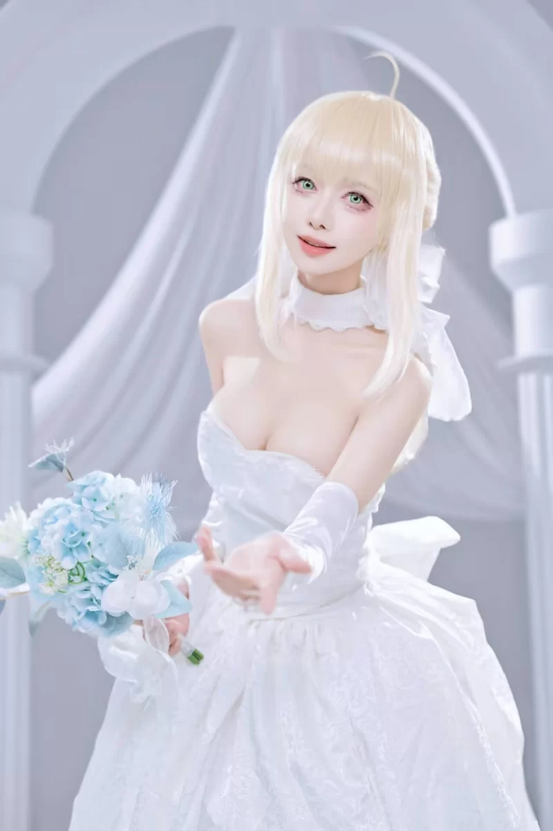 国产coser Shika小鹿鹿 - FGO Saber花嫁【22P+285M】