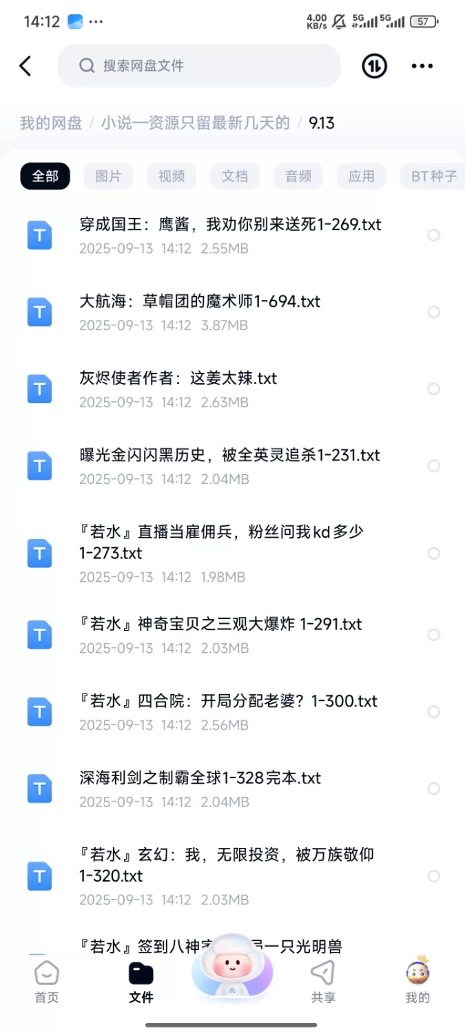 合集 飞卢刺猬猫菠萝包起点次元姬等网站小说合集9.13分享 【+122m】
