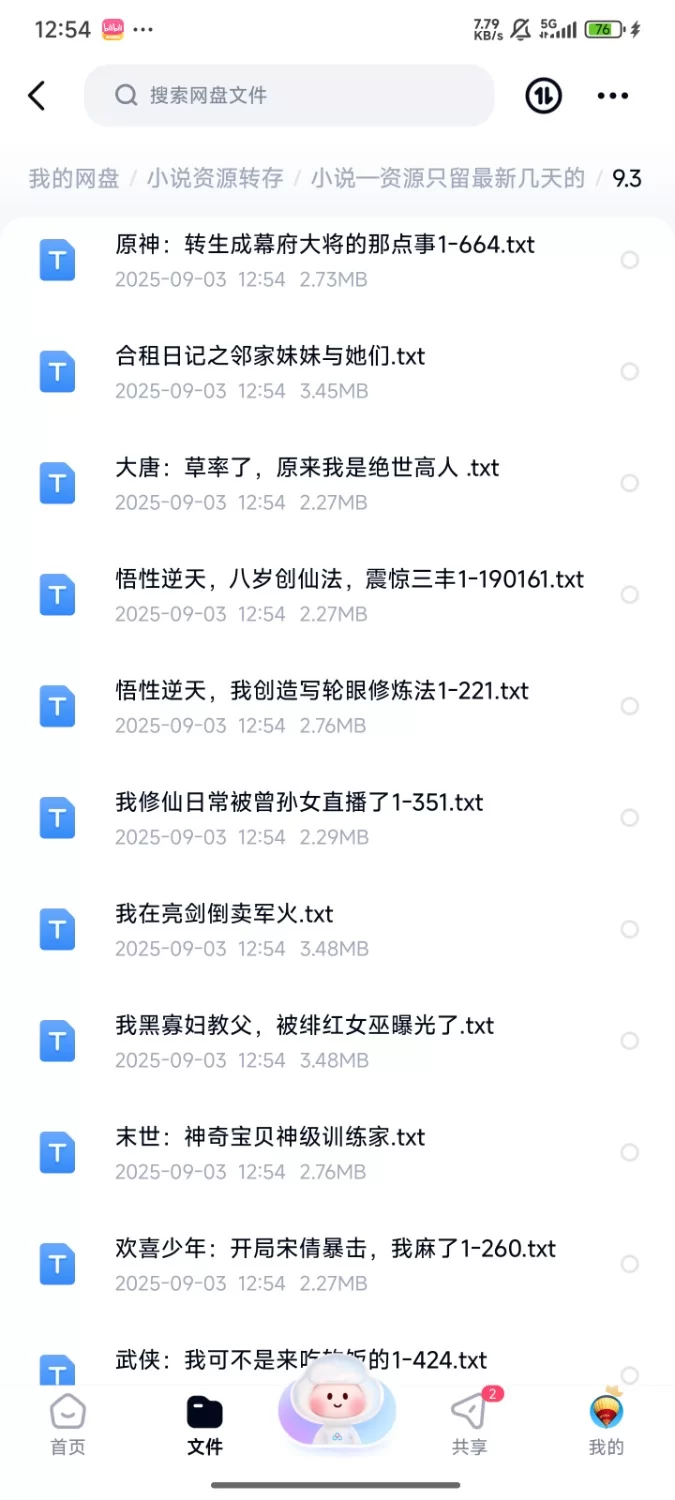 合集 飞卢刺猬猫菠萝包起点次元姬等网站小说合集9.3分享 【+70m】
