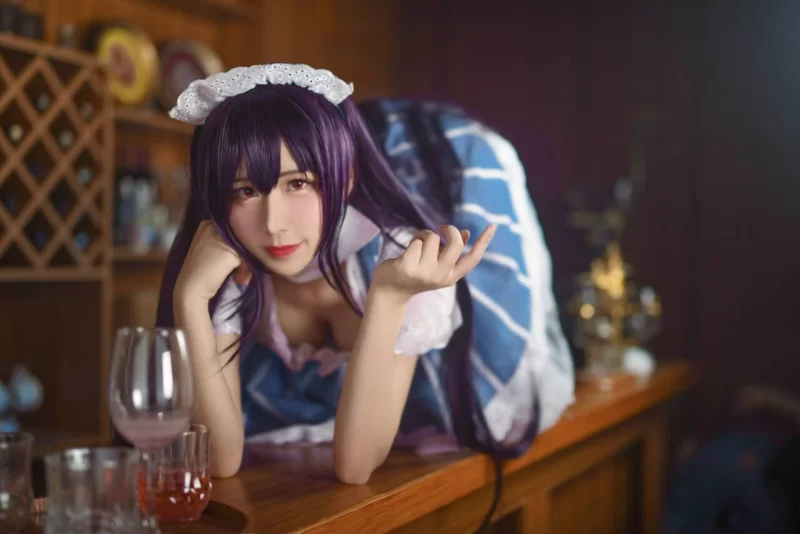 国产coser 九曲Jean - 霞之丘诗羽女仆装【34P+122M】