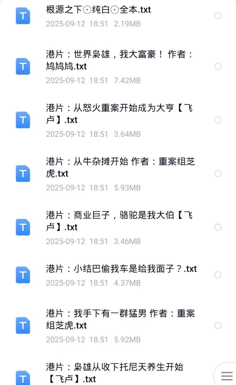 合集 9月12日300本飞卢 起点 刺猬猫 菠萝包 小说合集【+1G】