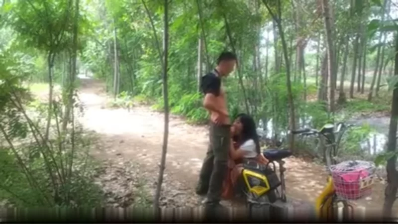 自拍 白天林间小路上撩起裙子就干还在电动车上做各种姿势值【v1+190.g】
