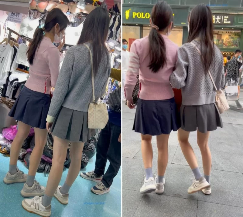 国产主播 ⭐两闺蜜靓女逛街。JK短裙。白内内性感可爱【1V+1.8G】