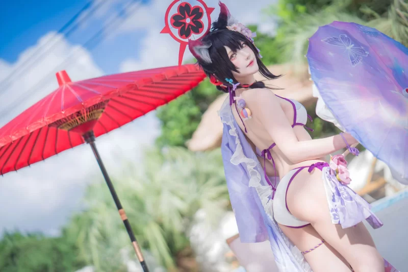 Cosplay 阿包也是兔娘 Vol.106 蔚蓝档案 狐坂若藻 水着[32P-187M][度盘]【32P+187M】