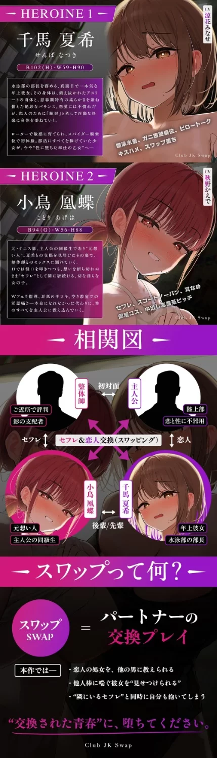 ASMR [简体中文版]社团JK交换～女友的初体验给了别人肉棒的那天～【8V+300M】