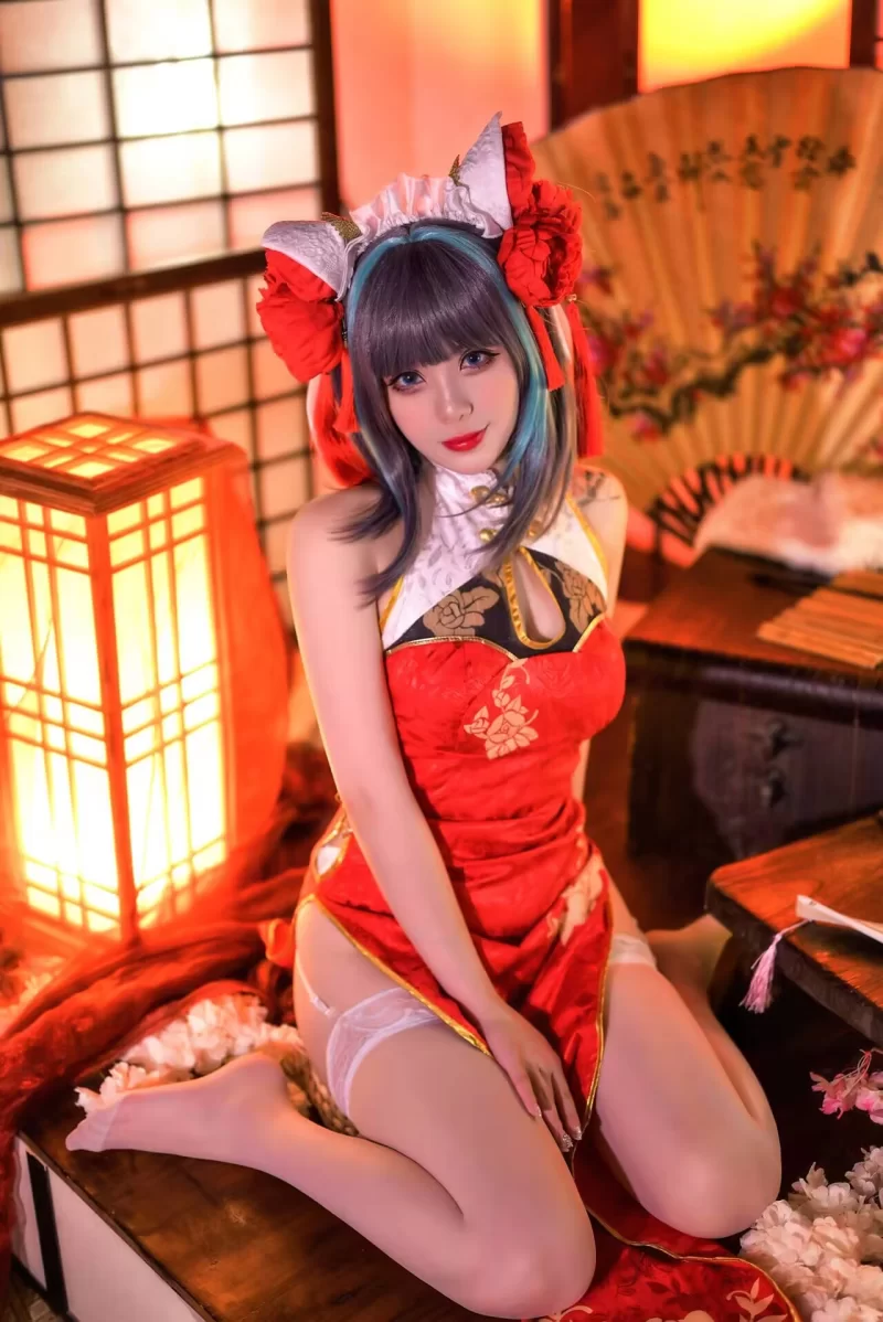 国产coser zyra秋 - 碧蓝航线 柴郡 红旗袍【20P+177M】