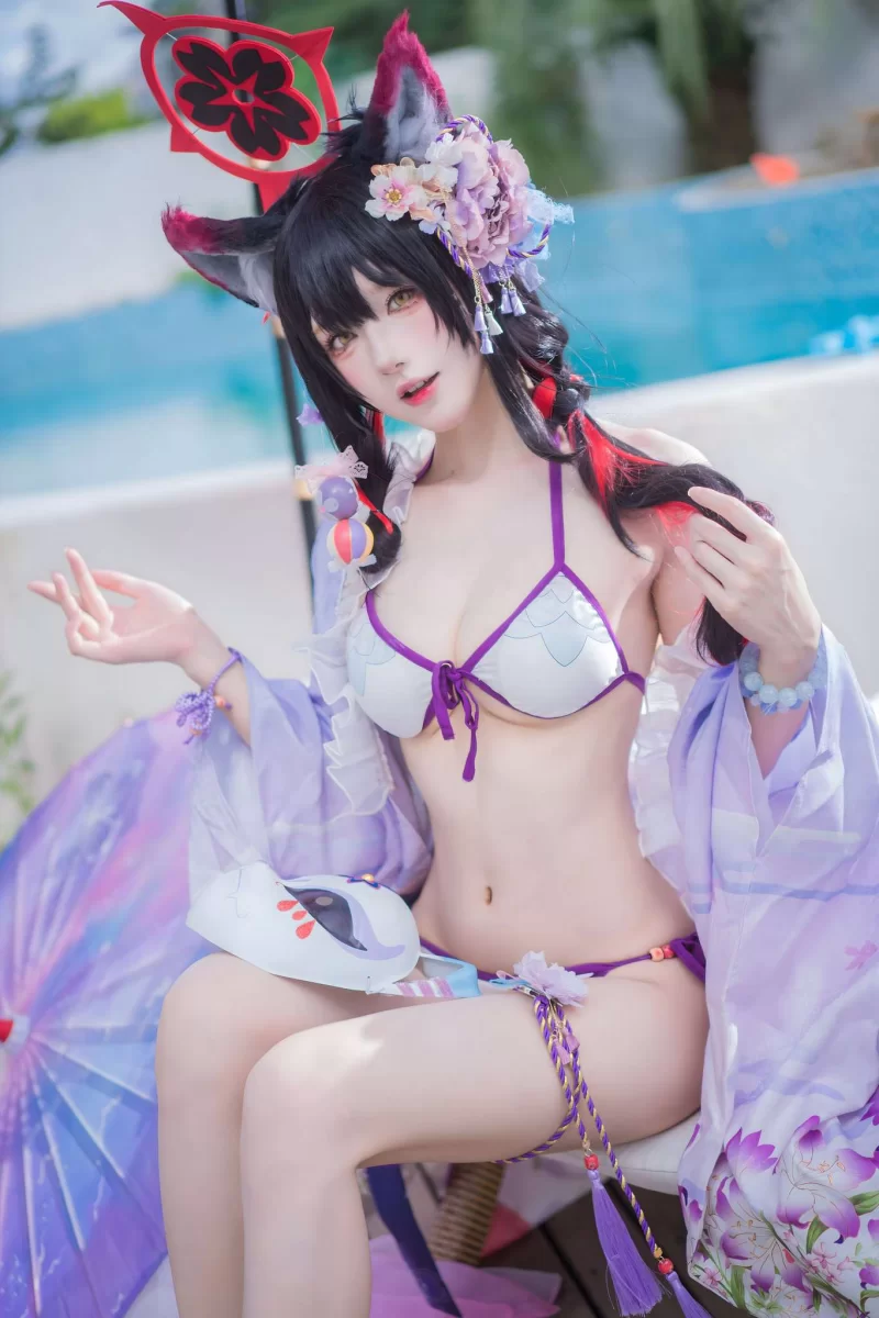 Cosplay 阿包也是兔娘 Vol.106 蔚蓝档案 狐坂若藻 水着[32P-187M][度盘]【32P+187M】