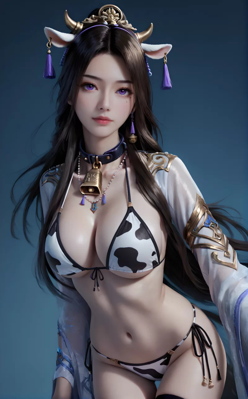 唯美 奶牛内衣装 凡人修仙传-紫灵（黑猫图包）【88+640M】