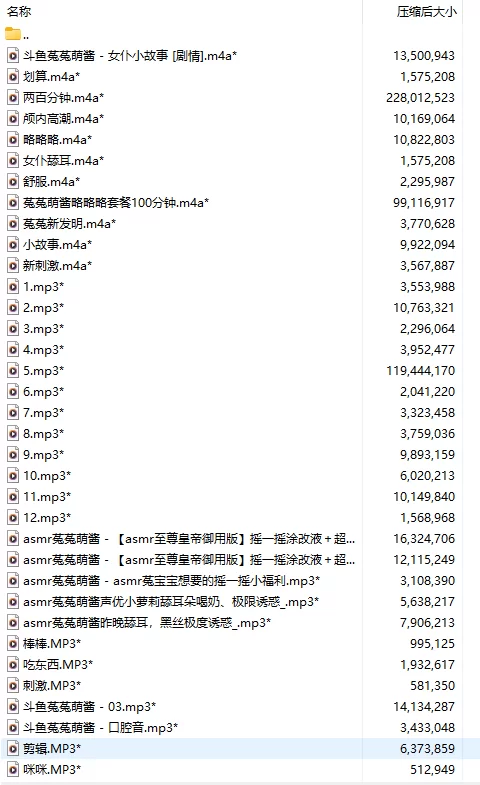 ASMR #菟菟萌酱大略略略 付费音声合集 [舔耳/哄睡/R18情景]【1+1.25G】