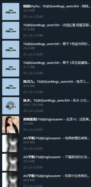 合集类 TG现扒  个人精选剧情向MP3   10-26【32+1G】