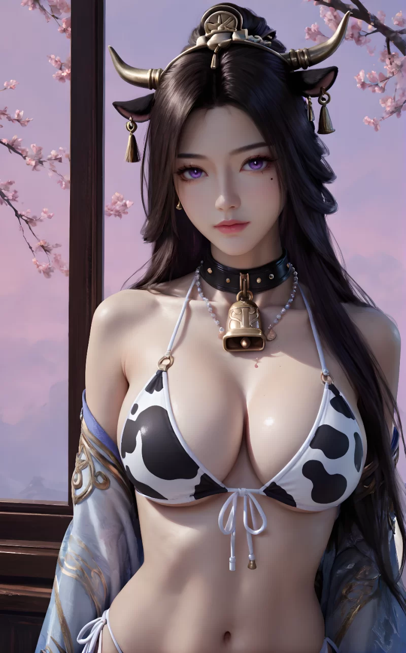 唯美 奶牛内衣装 凡人修仙传-紫灵（黑猫图包）【88+640M】