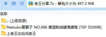福利姬 Natsuko夏夏子 NO.086 碧蓝航线镇海旗袍【76P+502MB】