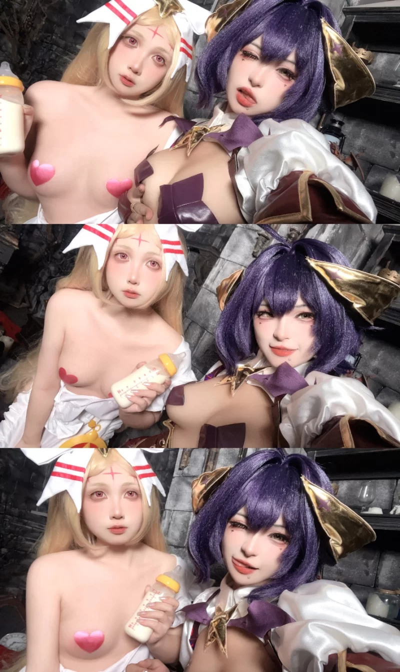 国产coser 小和甜酒 NO.019 &橙风千雅 - 柊舞缇娜 爱丽丝 魔法少女双人【55p7v+439M】