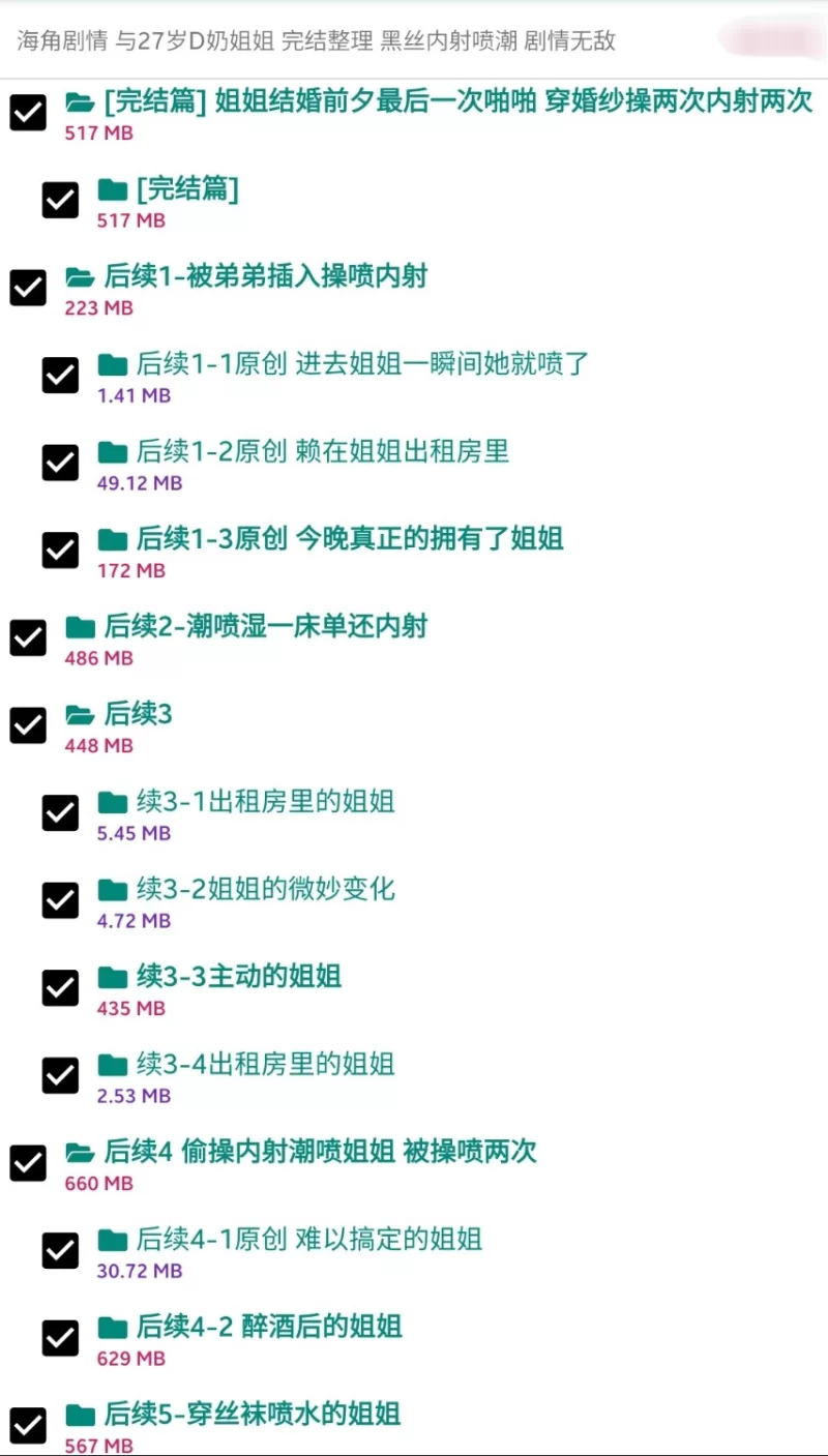 乱伦 海角剧情 与27岁D奶姐姐 完结整理 黑丝内射喷潮 剧情无敌[磁力]【14V；N-P+4.6GB】