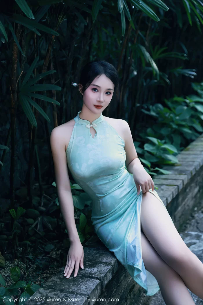 国产模特 No.10538 南乔 绿色旗袍【84P+709MB】