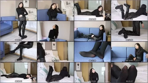 美腿/足控 袜啵啵-小甜豆-性感皮裙长靴厚黑丝[147P-1V-1.45G百度网盘]【147p1v+1.45G】