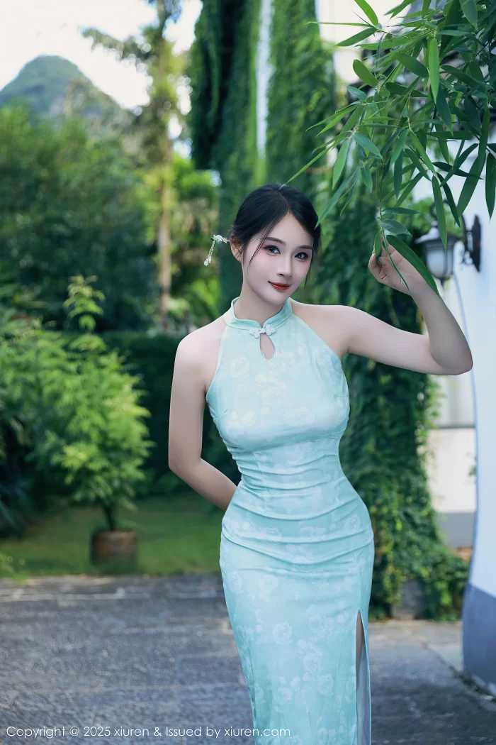 国产模特 No.10538 南乔 绿色旗袍【84P+709MB】