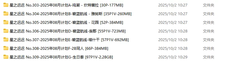 Cosplay 星之迟迟 - 2025年08月计划 合集 【392P4V+4.84G】