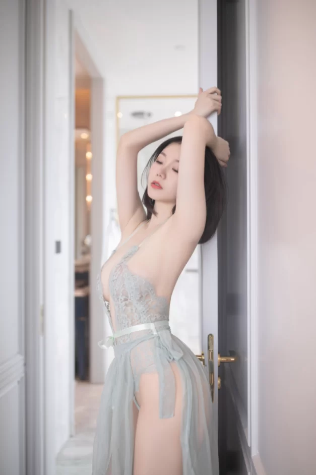 国产模特 安然anran NO.004 内购无水印 NO.4791 香纱玉然 蓝色蕾丝【97P1V+1.1G】