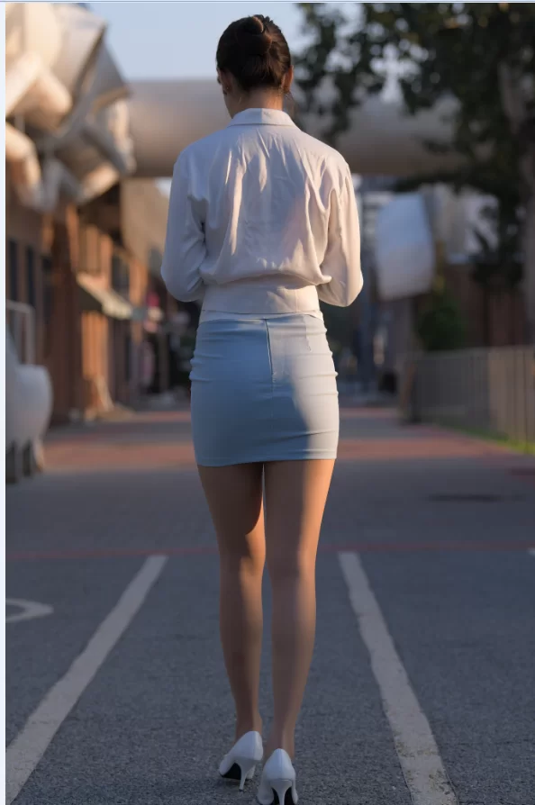 国产模特 街拍模特 若雨15 一只麋鹿摄影作品 - 浅蓝色短裙职业制服【831P+1V+图片15G+视频12G】