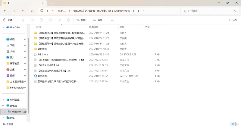 自拍 爱吃雪糕 站内资源打包合集，除了7月1那个没有【1v+7.91G】